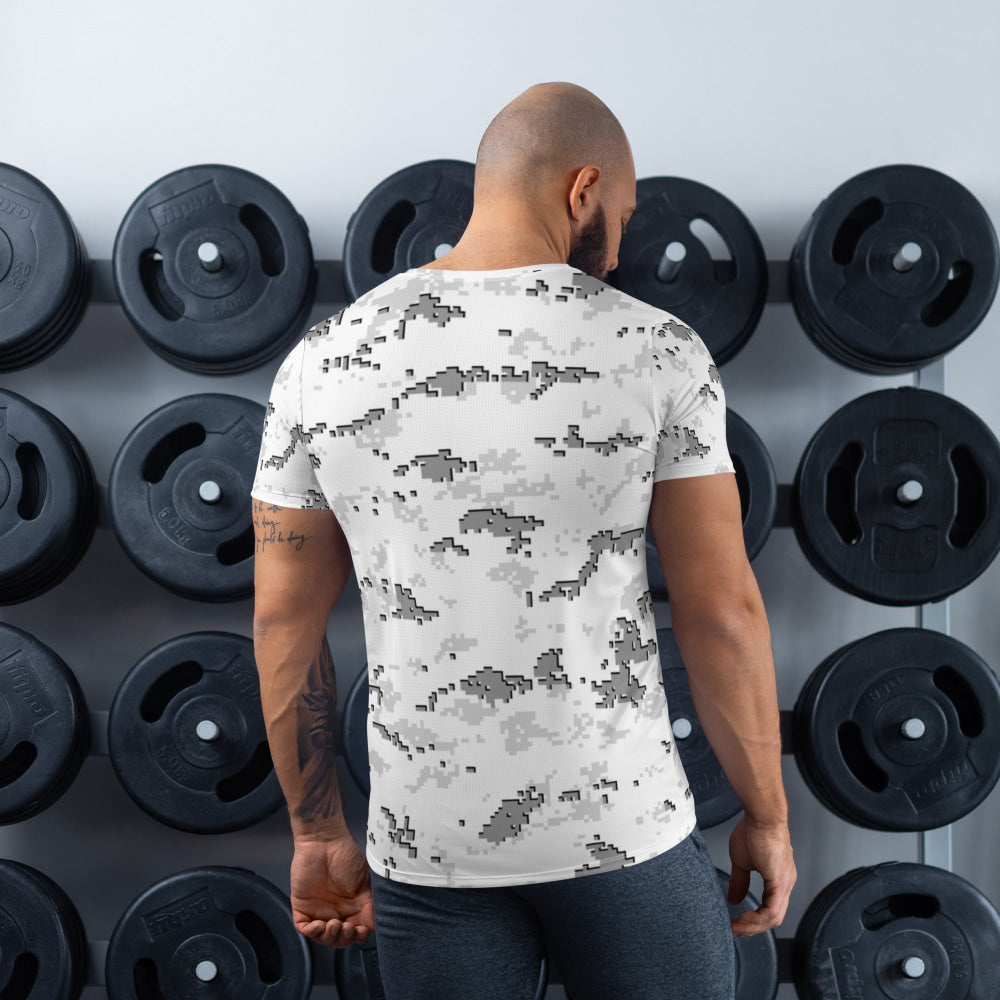 American MARPAT Snow CAMO Men’s Athletic T-shirt - Mens T-Shirt