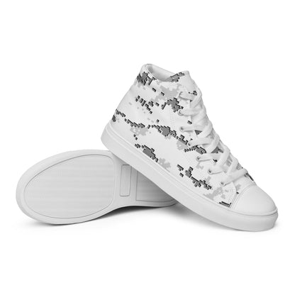 American MARPAT Snow CAMO Men’s high top canvas shoes - Mens High Top Canvas Shoes