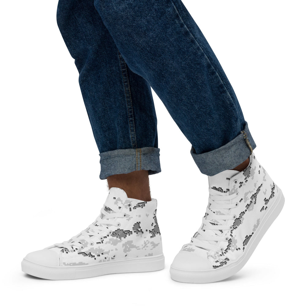 American MARPAT Snow CAMO Men’s high top canvas shoes - Mens High Top Canvas Shoes