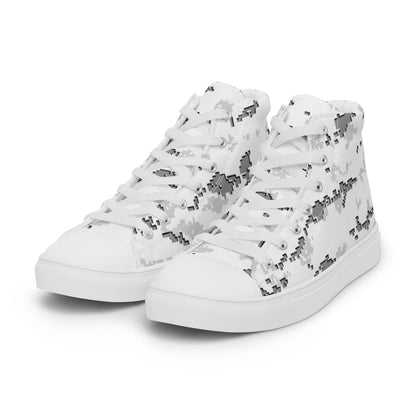 American MARPAT Snow CAMO Men’s high top canvas shoes - Mens High Top Canvas Shoes