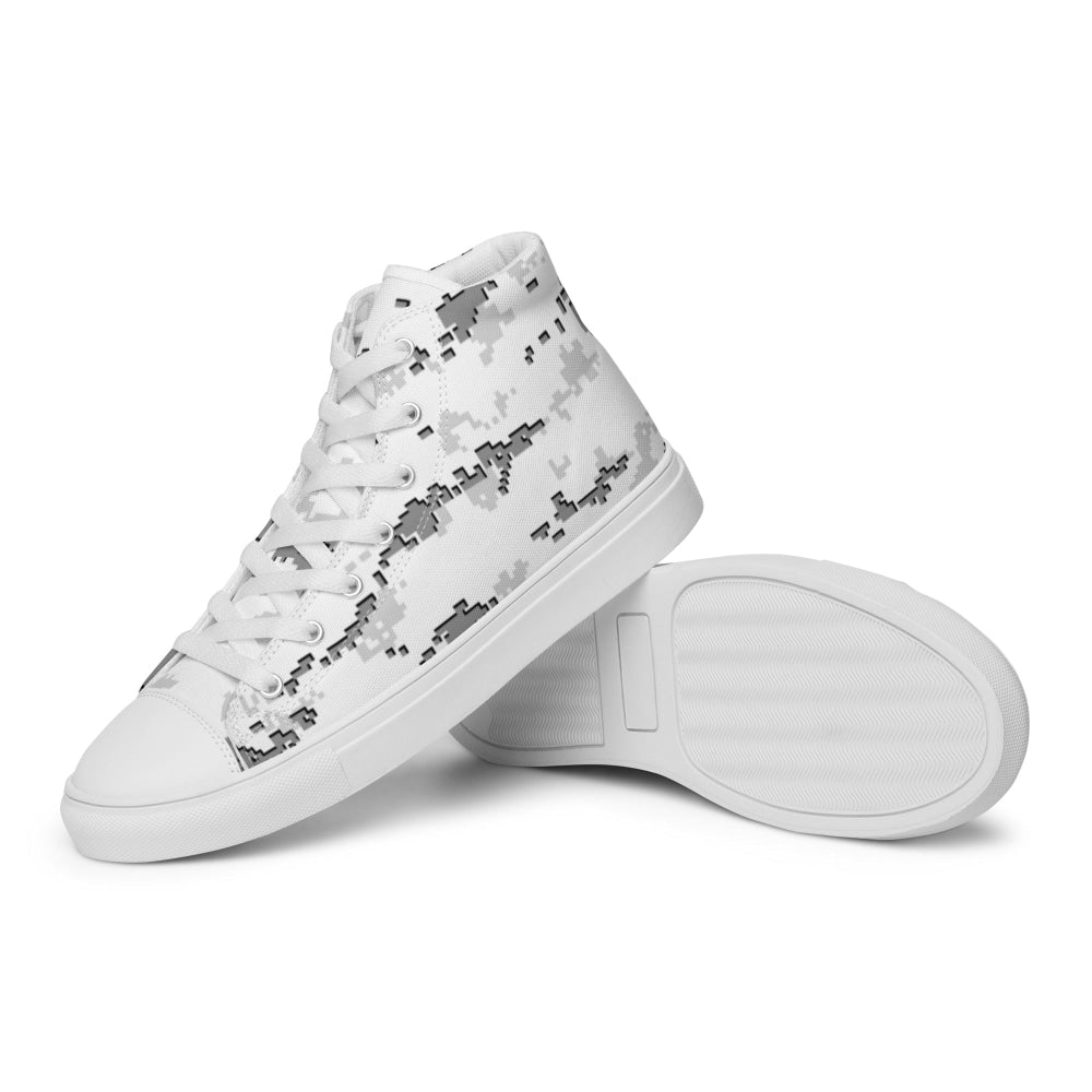 American MARPAT Snow CAMO Men’s high top canvas shoes - Mens High Top Canvas Shoes