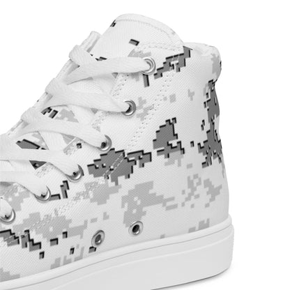 American MARPAT Snow CAMO Men’s high top canvas shoes - Mens High Top Canvas Shoes