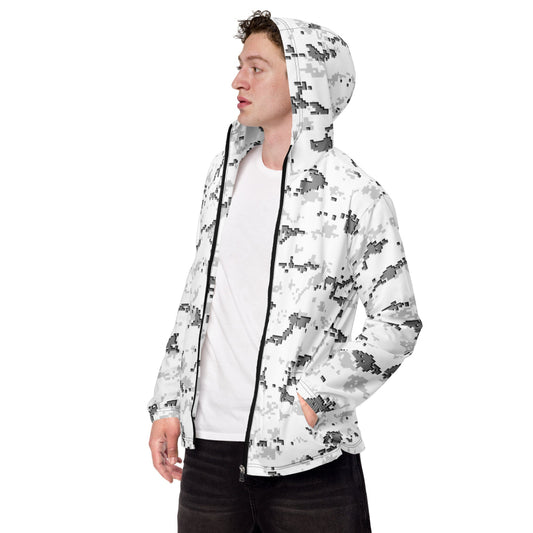 American MARPAT Snow CAMO Men’s windbreaker - Black / XS - Mens Windbreaker