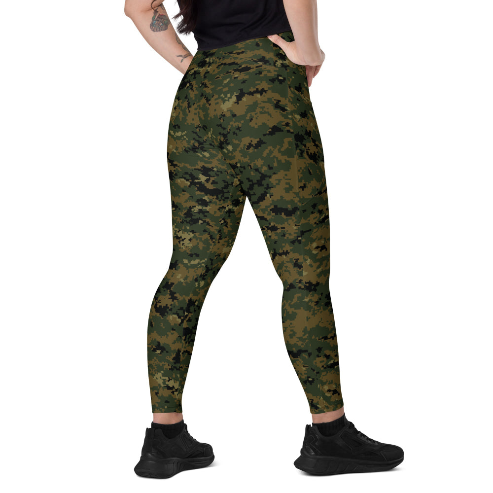 American MARPAT Woodland CAMO Leggings with pockets - 2XS - Womens With Pockets