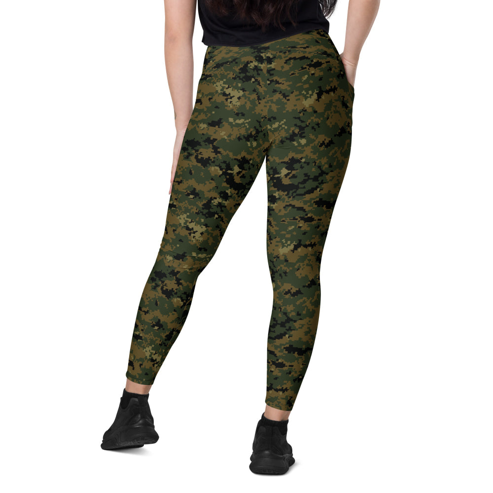 American MARPAT Woodland CAMO Leggings with pockets - Womens With Pockets