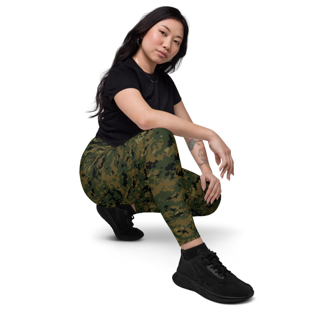 American MARPAT Woodland CAMO Leggings with pockets - Womens With Pockets