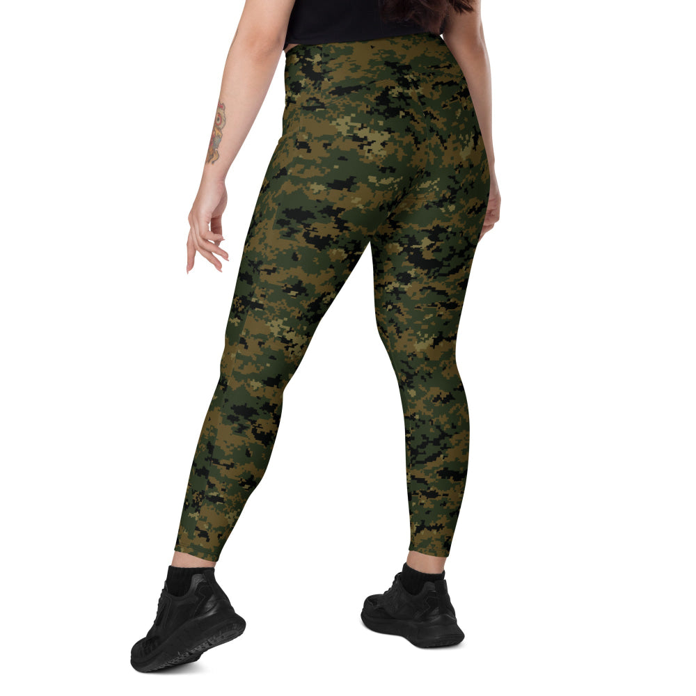 American MARPAT Woodland CAMO Leggings with pockets - Womens With Pockets