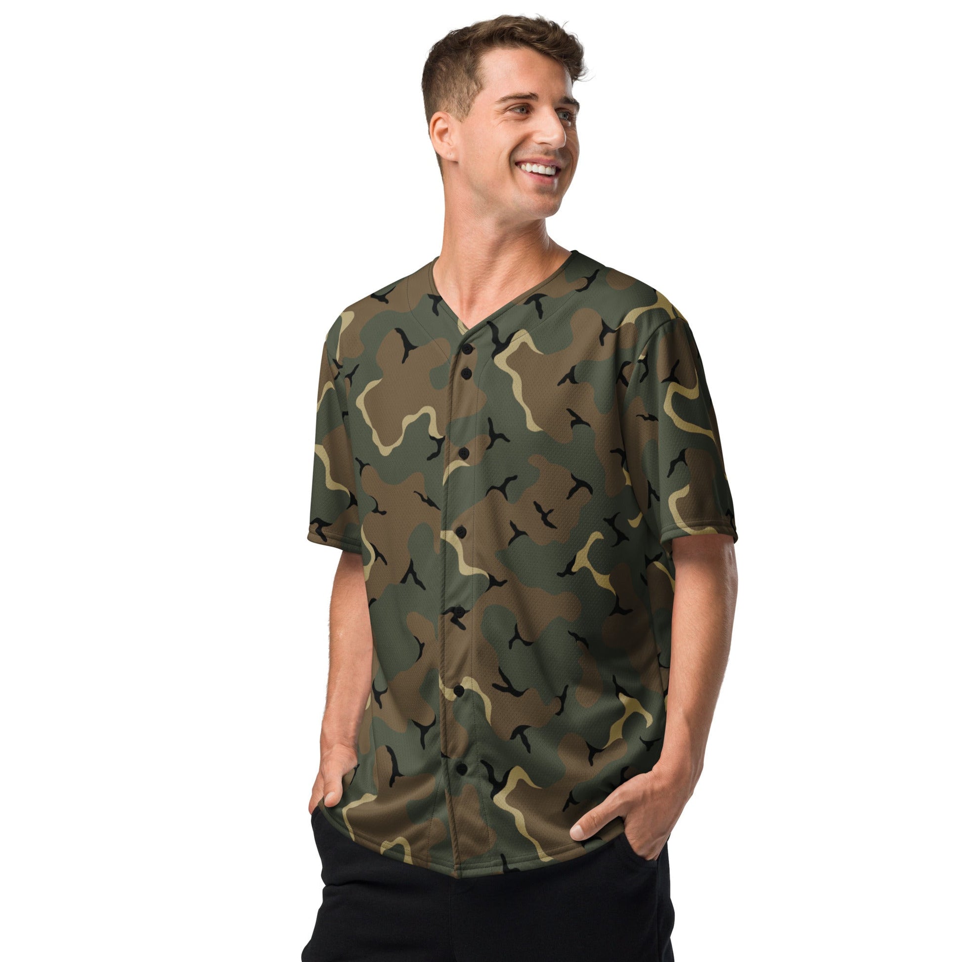 American MERDC Vehicle Woodland CAMO baseball jersey - Baseball Jerseys