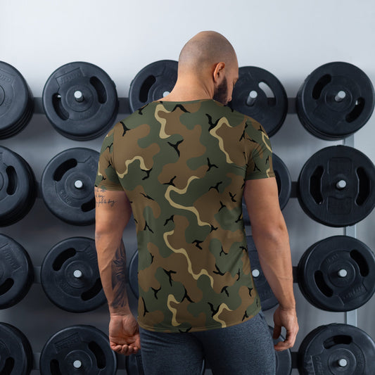 American MERDC Vehicle Woodland CAMO Mens athletic t-shirt - Athletic T-Shirts