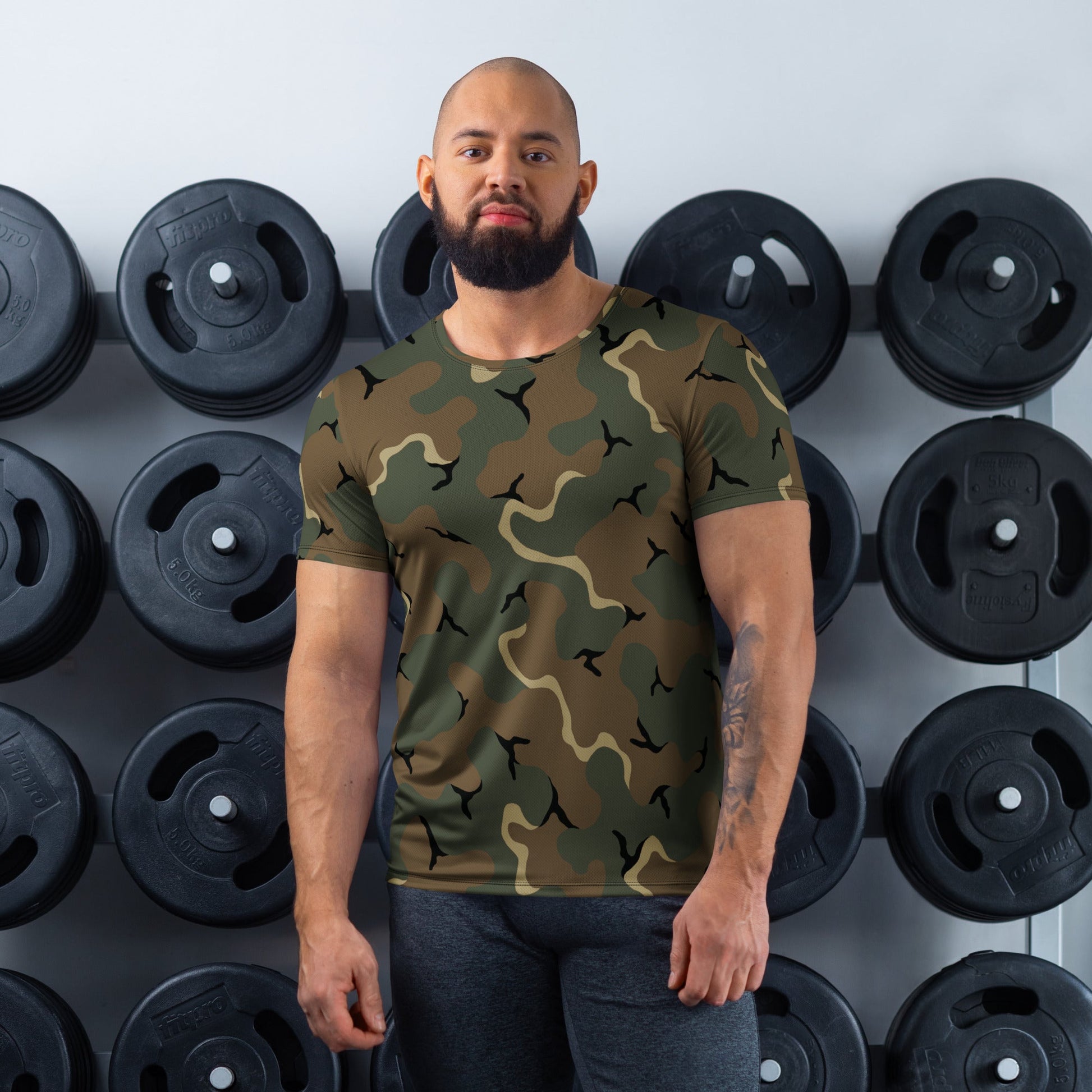 American MERDC Vehicle Woodland CAMO Mens athletic t-shirt - XS - Athletic T-Shirts