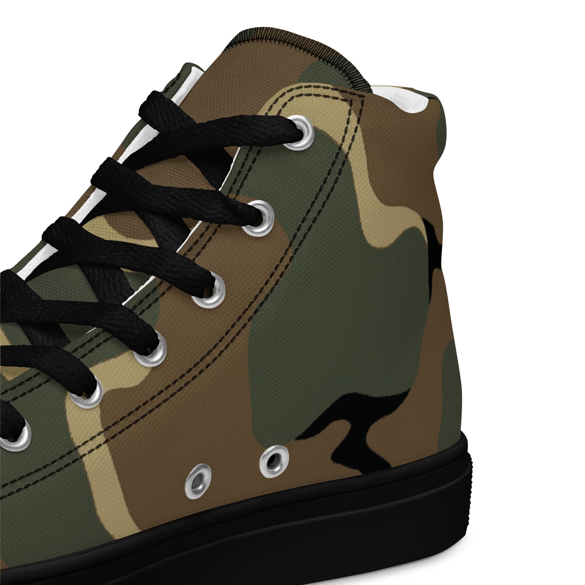 American MERDC Vehicle Woodland CAMO Mens high top canvas shoes - High Top Canvas Shoes