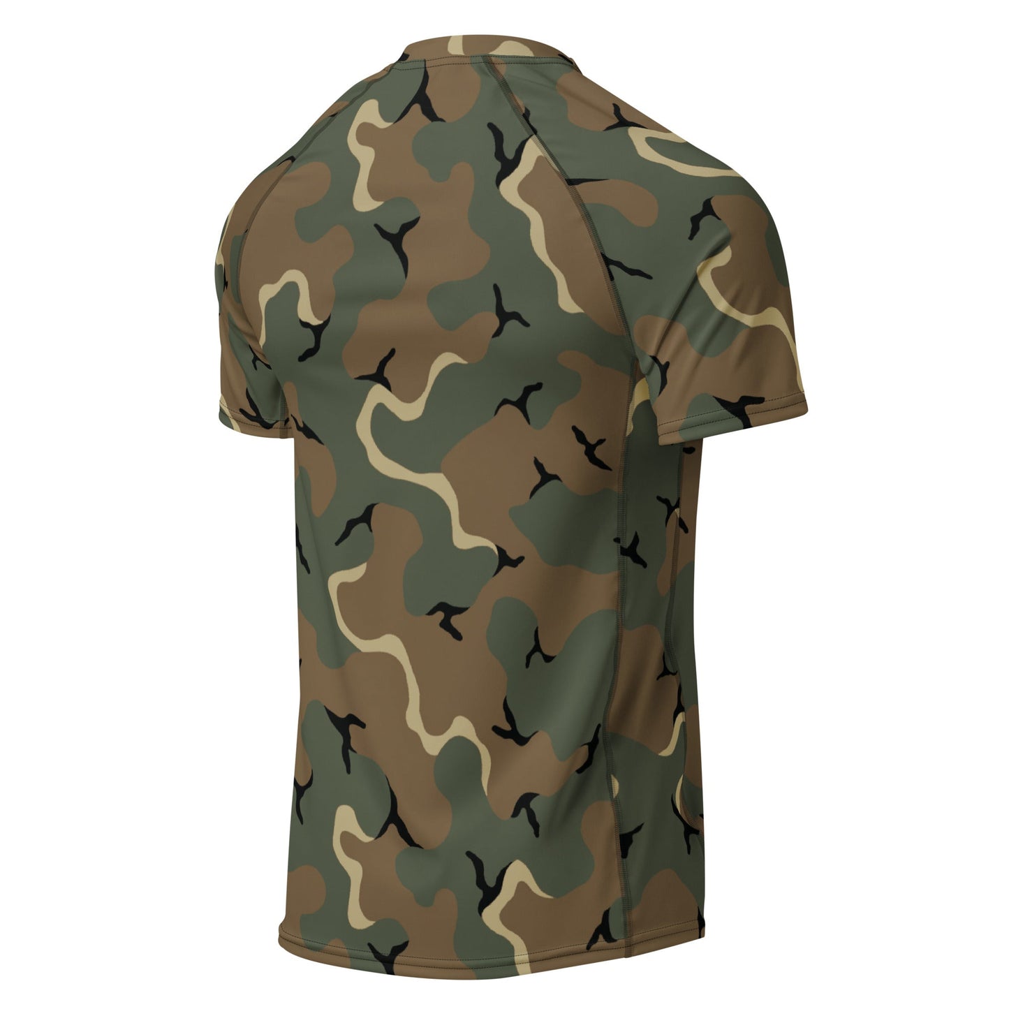 American MERDC Vehicle Woodland CAMO Mens Short-Sleeve Rash Guard - Short-sleeve Guards