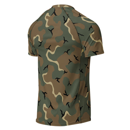 American MERDC Vehicle Woodland CAMO Mens Short-Sleeve Rash Guard - Short-sleeve Guards