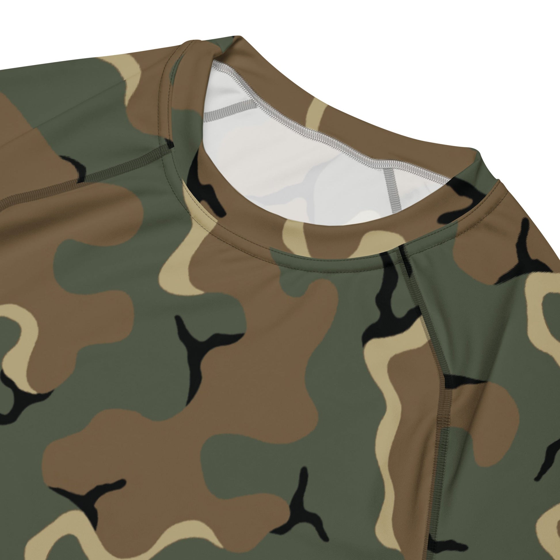 American MERDC Vehicle Woodland CAMO Mens Short-Sleeve Rash Guard - Short-sleeve Guards