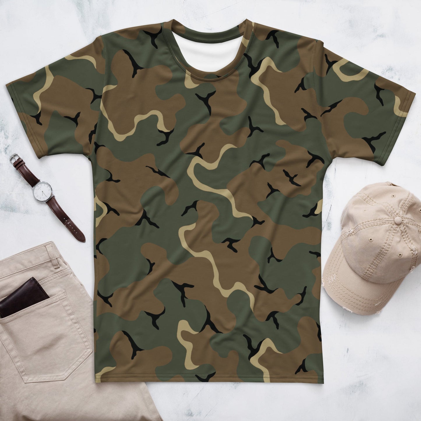 American MERDC Vehicle Woodland CAMO Mens t-shirt - XS - T-Shirts