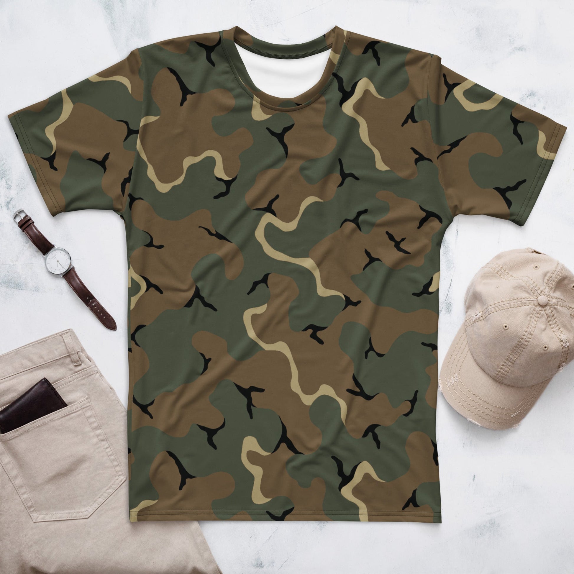 American MERDC Vehicle Woodland CAMO Mens t-shirt - XS - T-Shirts