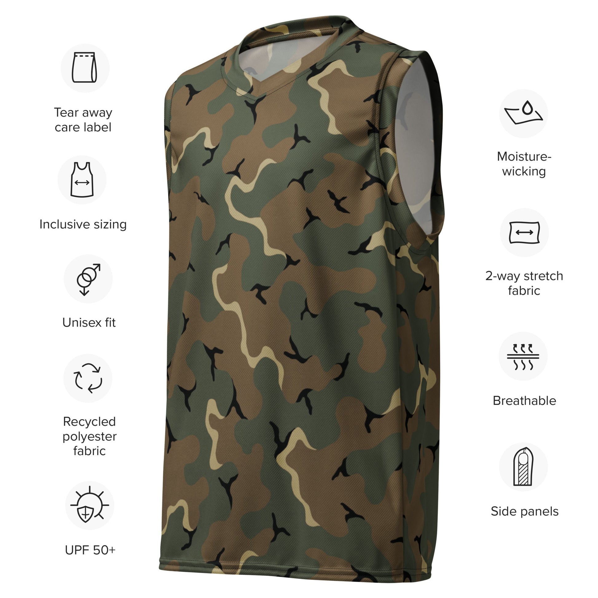 American MERDC Vehicle Woodland CAMO unisex basketball jersey - Basketball Jerseys