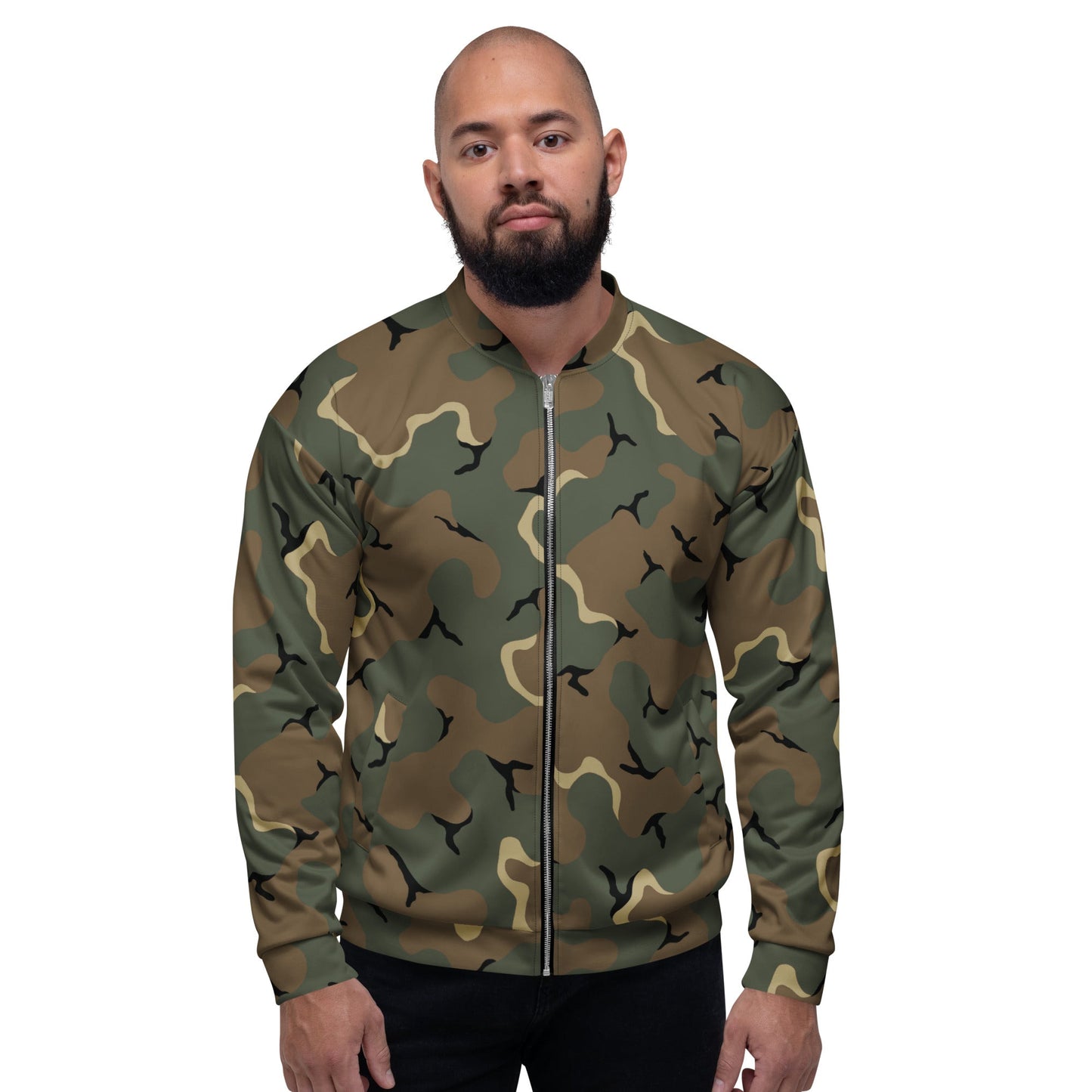 American MERDC Vehicle Woodland CAMO Unisex Bomber Jacket - Jackets