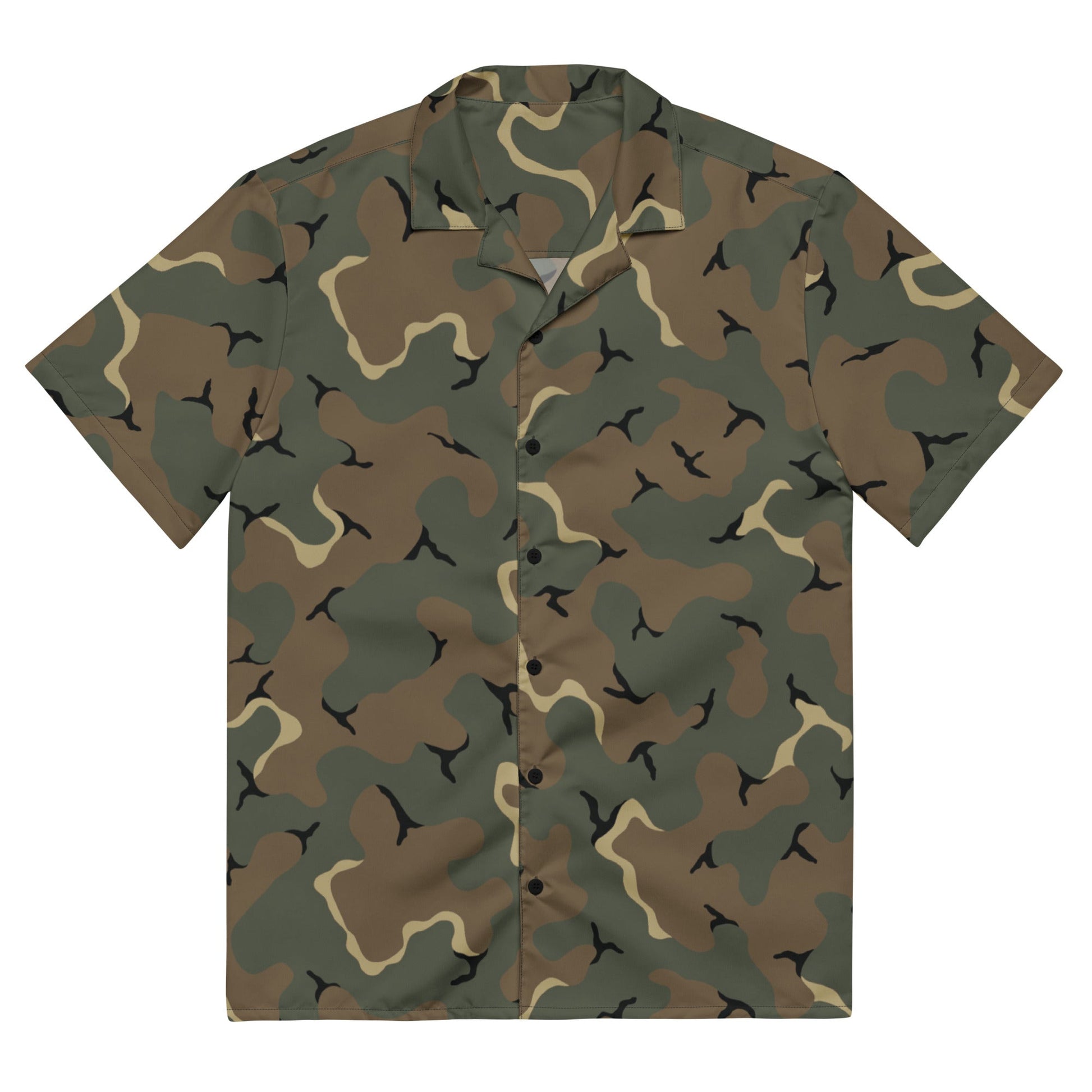 American MERDC Vehicle Woodland CAMO Unisex button shirt - 2XS - Button Shirts