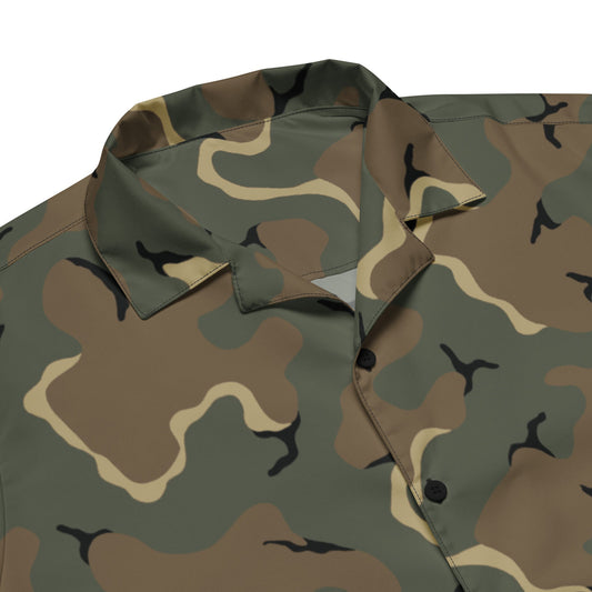 American MERDC Vehicle Woodland CAMO Unisex button shirt - Button Shirts
