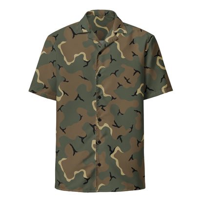 American MERDC Vehicle Woodland CAMO Unisex button shirt - Button Shirts