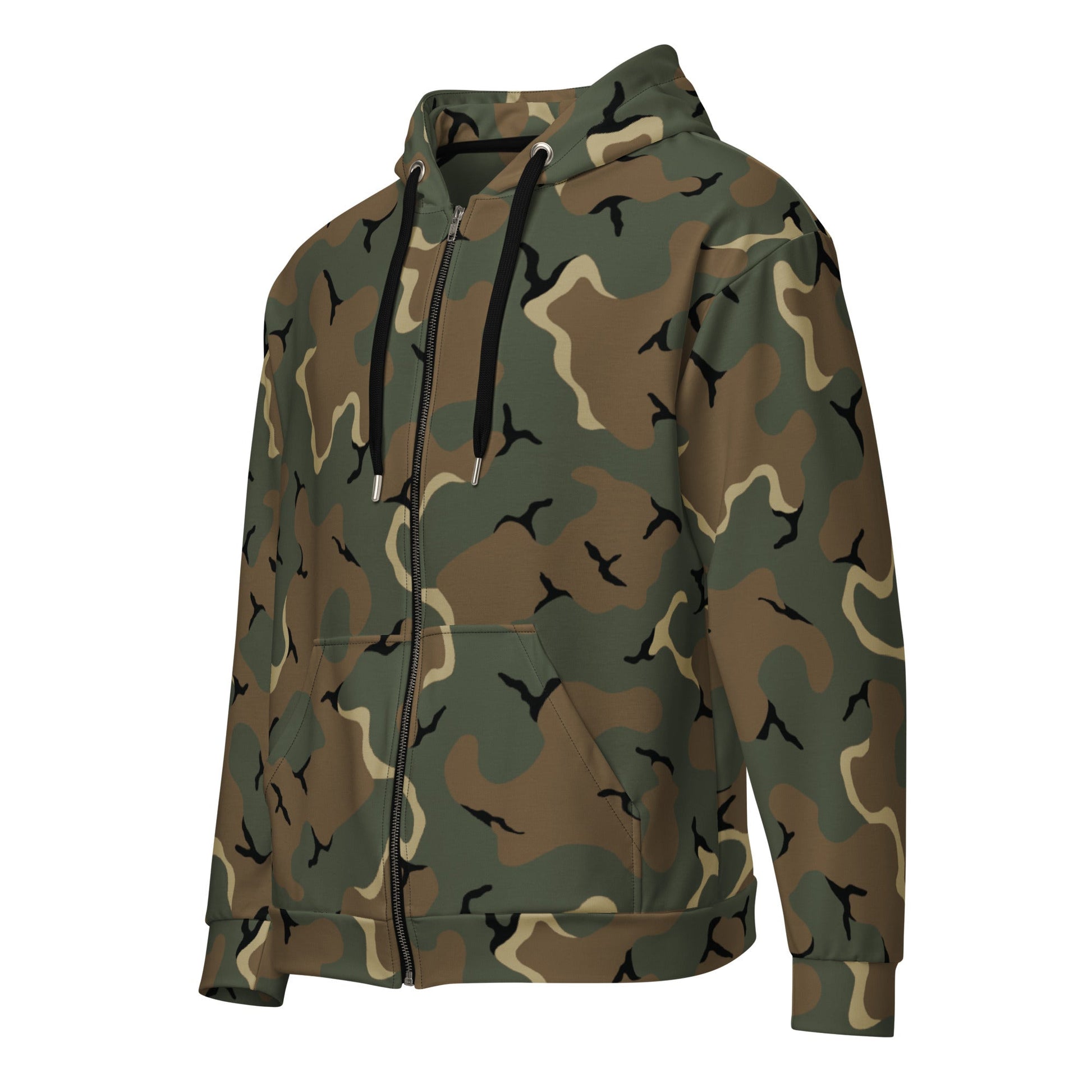 American MERDC Vehicle Woodland CAMO Unisex Zip Hoodie