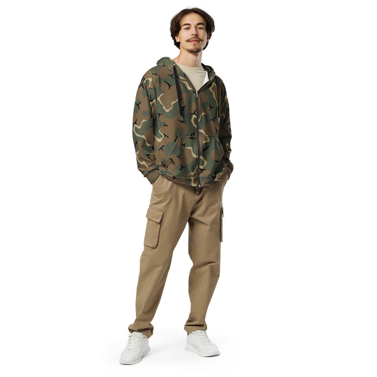 American MERDC Vehicle Woodland CAMO Unisex Zip Hoodie