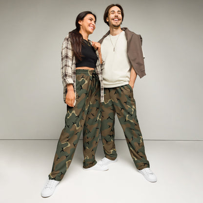American MERDC Vehicle Woodland CAMO Unisex Wide-Leg Joggers - 2XS