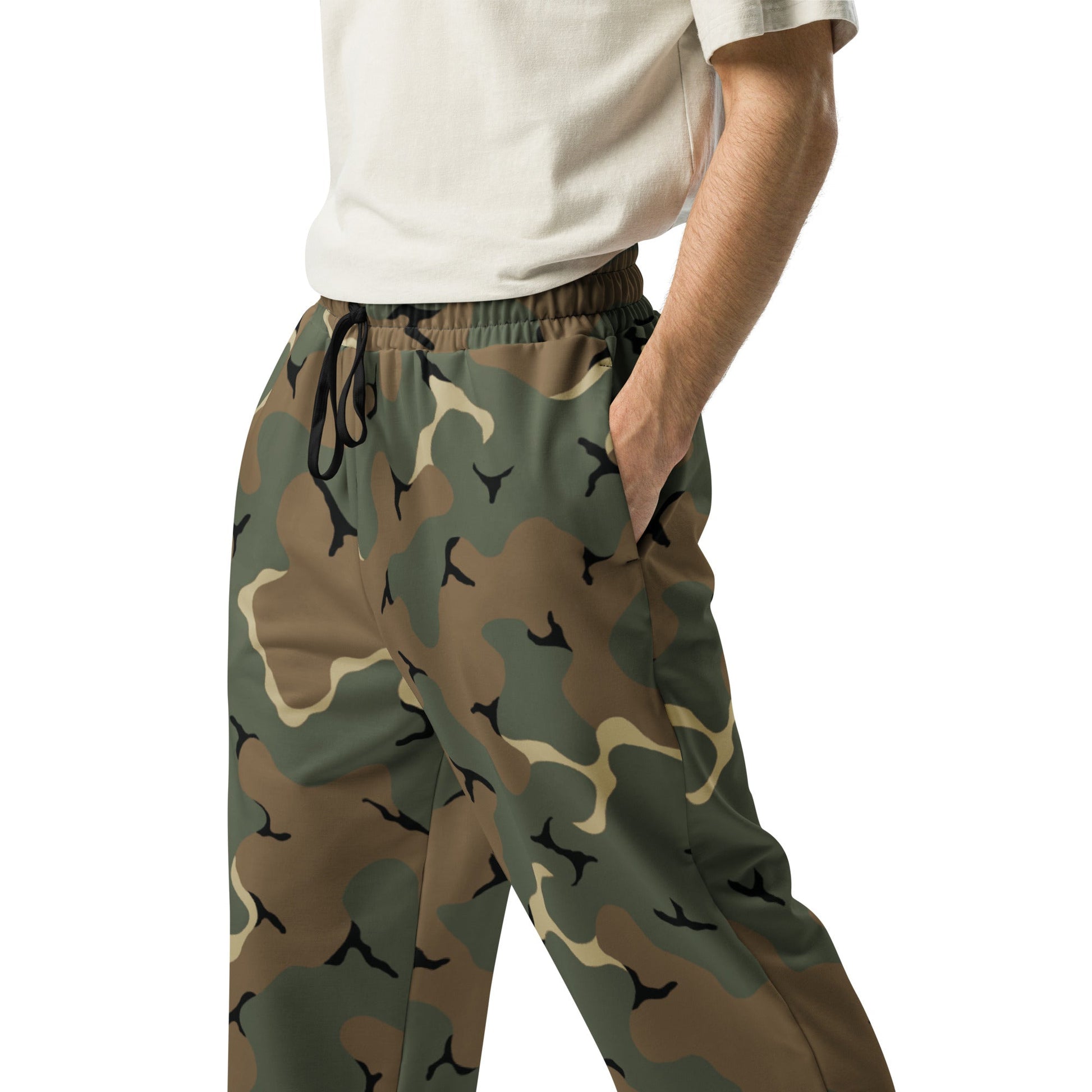 American MERDC Vehicle Woodland CAMO Unisex Wide-Leg Joggers