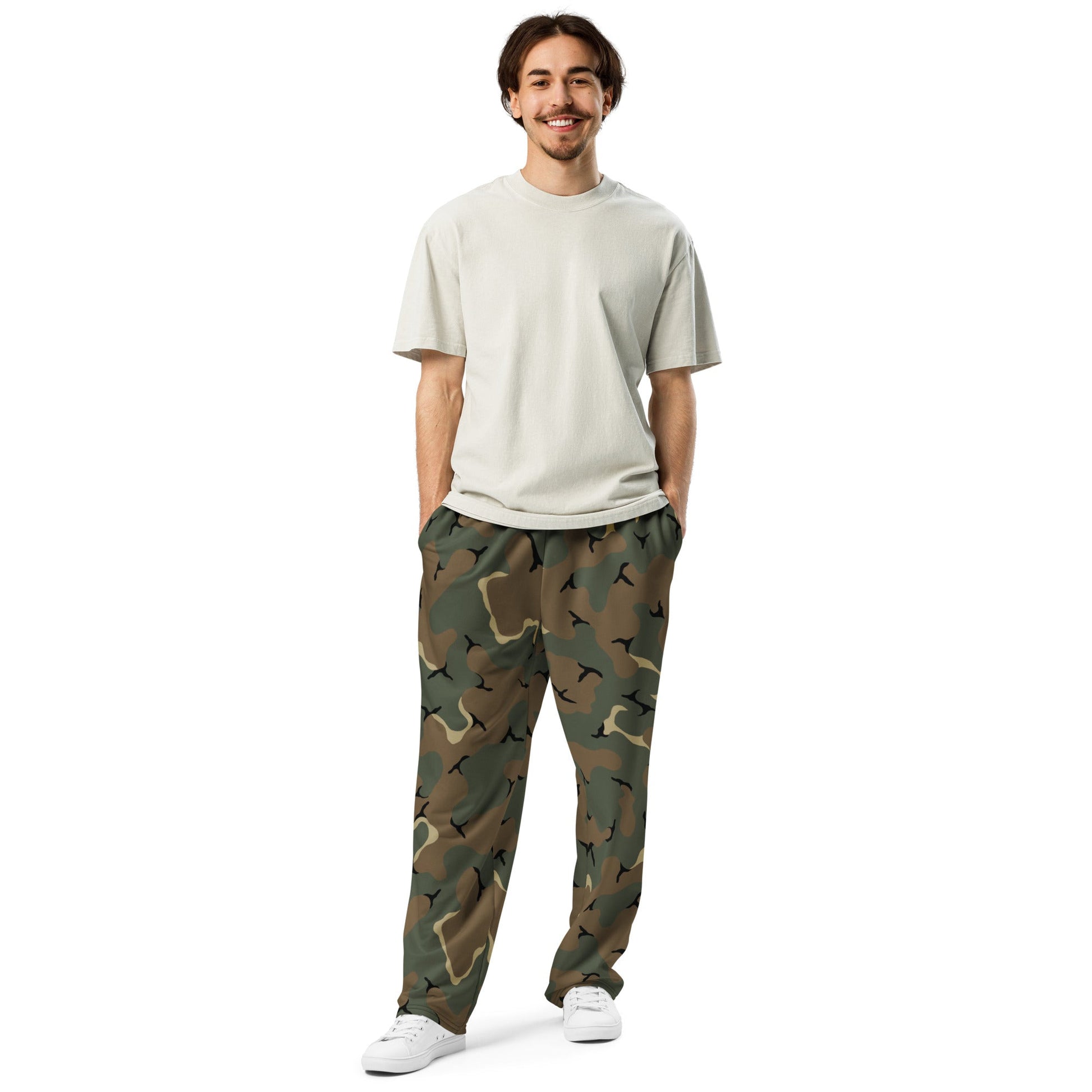American MERDC Vehicle Woodland CAMO Unisex Wide-Leg Joggers