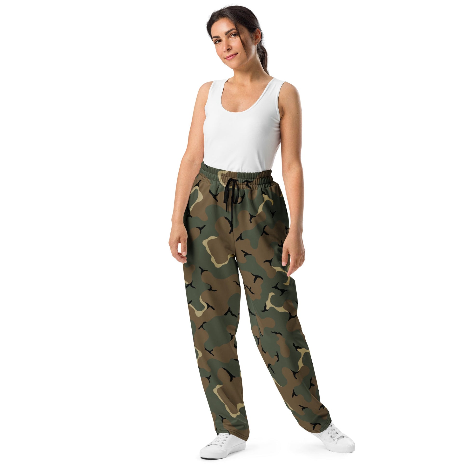 American MERDC Vehicle Woodland CAMO Unisex Wide-Leg Joggers