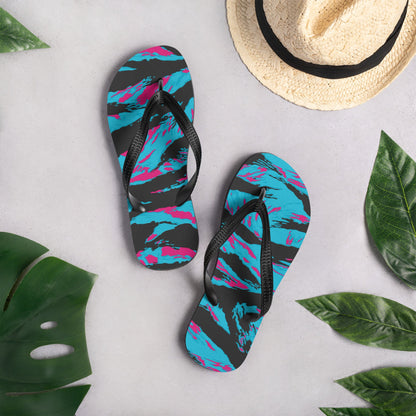 American Miami Vice Tiger Stripe CAMO Flip-Flops