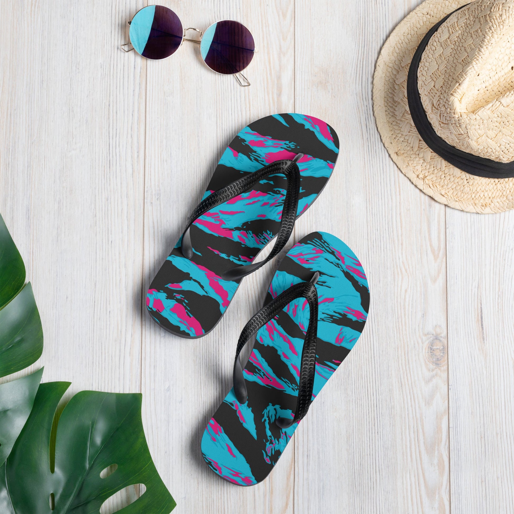 American Miami Vice Tiger Stripe CAMO Flip-Flops - S