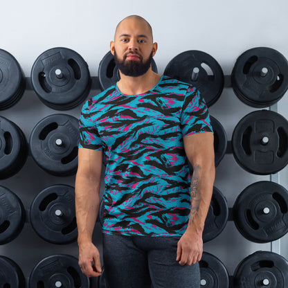 American Miami Vice Tiger Stripe CAMO Mens Athletic T-Shirt - XS