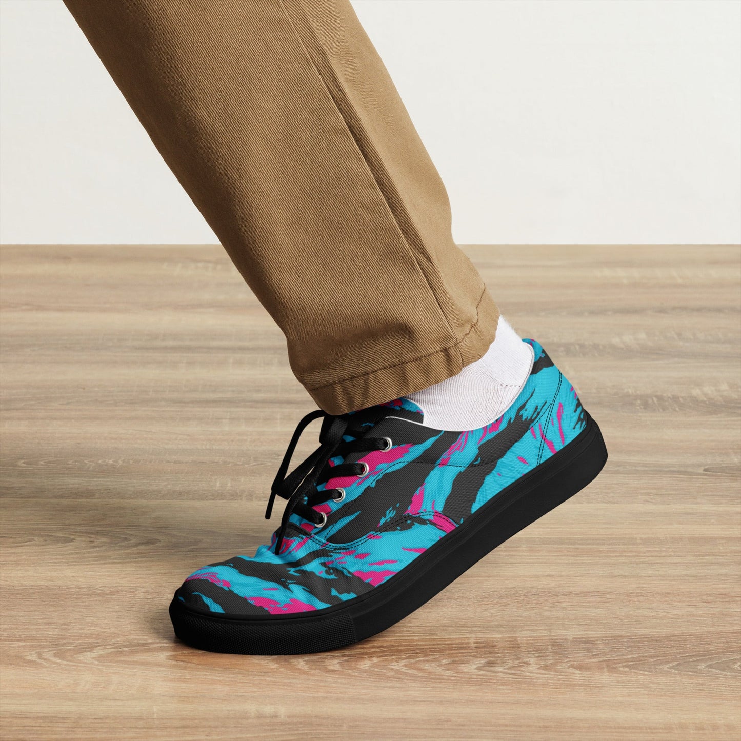 American Miami Vice Tiger Stripe CAMO Mens Lace-Up Canvas Shoes - Lace-up