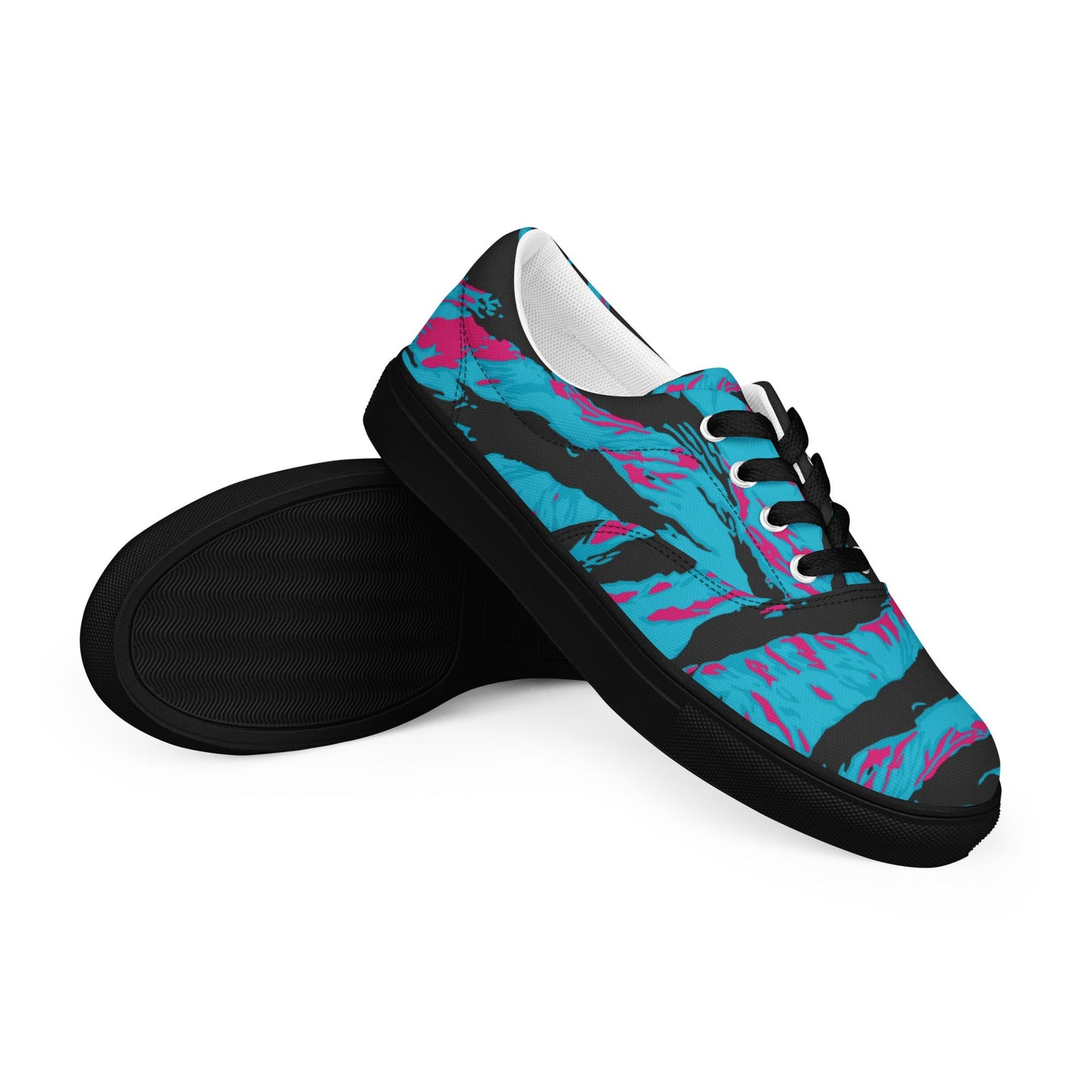 American Miami Vice Tiger Stripe CAMO Mens Lace-Up Canvas Shoes - 5 - Lace-up