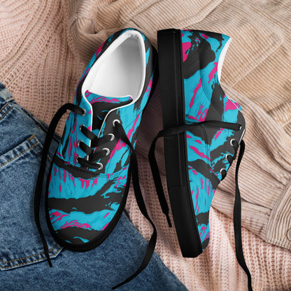 American Miami Vice Tiger Stripe CAMO Mens Lace-Up Canvas Shoes - Lace-up