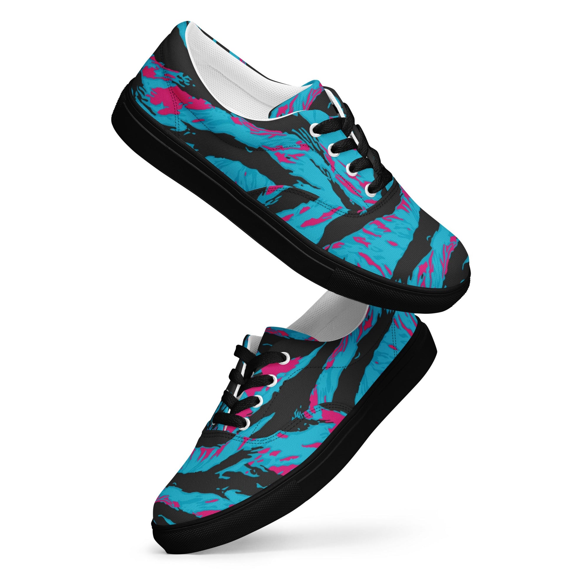 American Miami Vice Tiger Stripe CAMO Mens Lace-Up Canvas Shoes - Lace-up