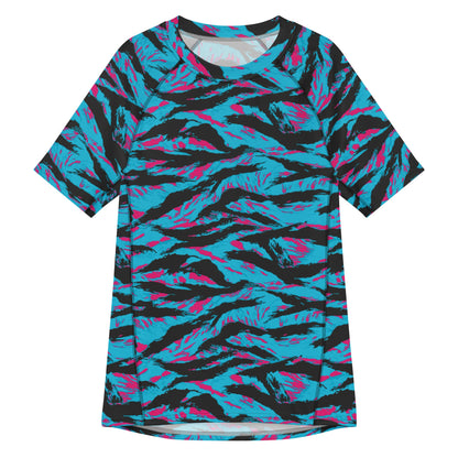 American Miami Vice Tiger Stripe CAMO Mens Short-Sleeve Rash Guard - 2XS