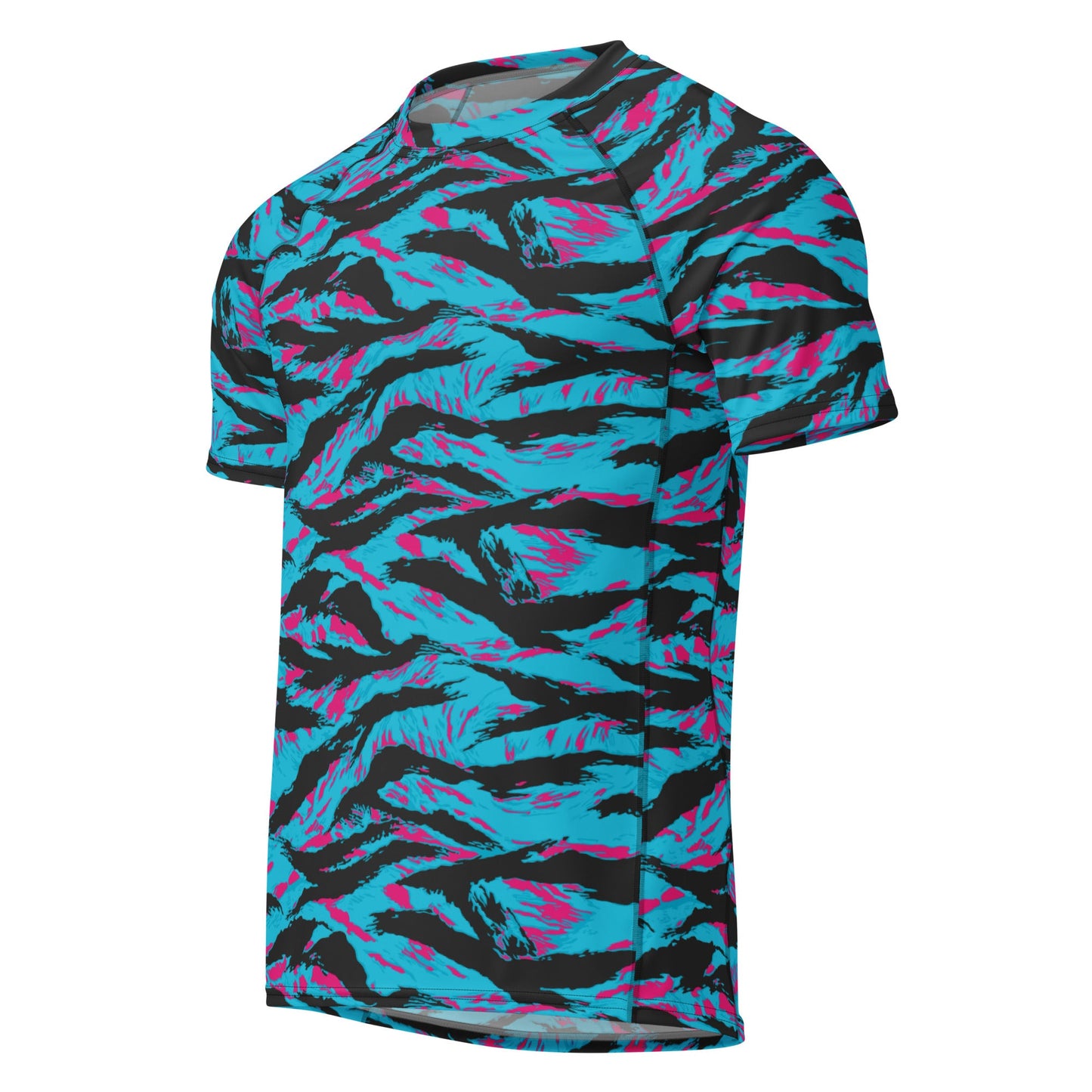 American Miami Vice Tiger Stripe CAMO Mens Short-Sleeve Rash Guard