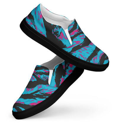 American Miami Vice Tiger Stripe CAMO Mens Slip-On Canvas Shoes
