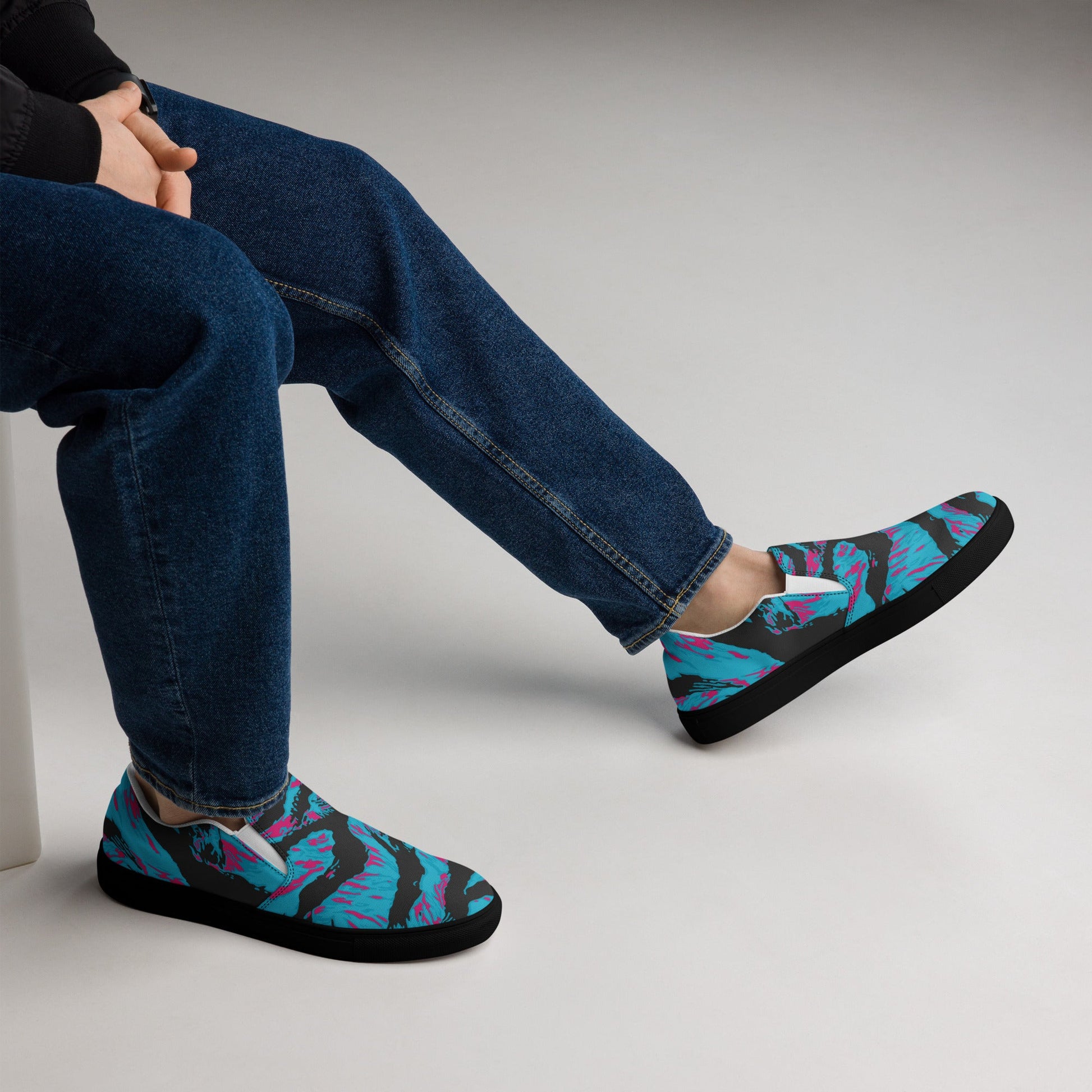 American Miami Vice Tiger Stripe CAMO Mens Slip-On Canvas Shoes
