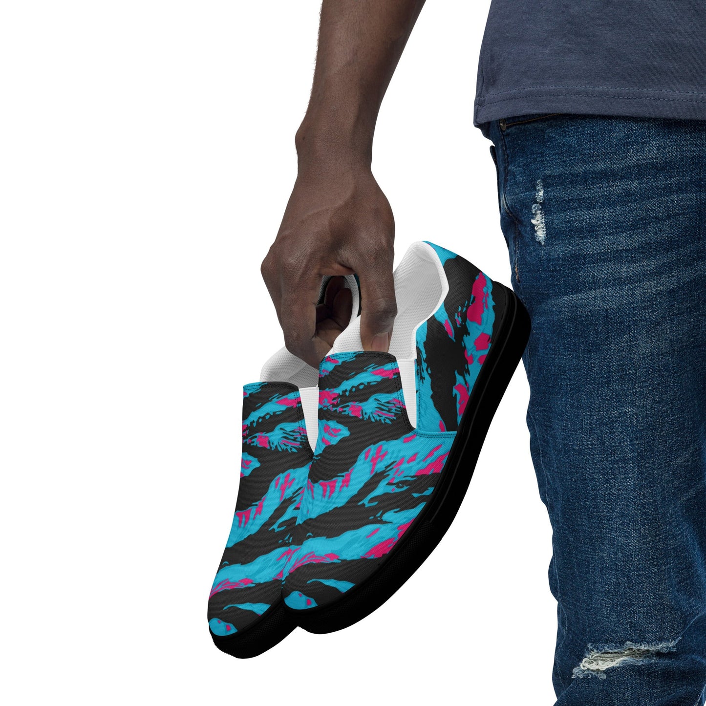 American Miami Vice Tiger Stripe CAMO Mens Slip-On Canvas Shoes