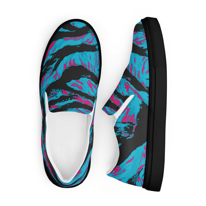 American Miami Vice Tiger Stripe CAMO Mens Slip-On Canvas Shoes