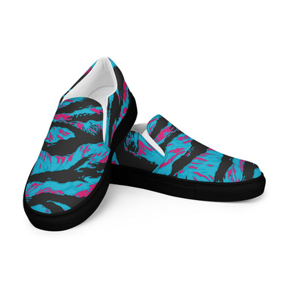 American Miami Vice Tiger Stripe CAMO Mens Slip-On Canvas Shoes - 5