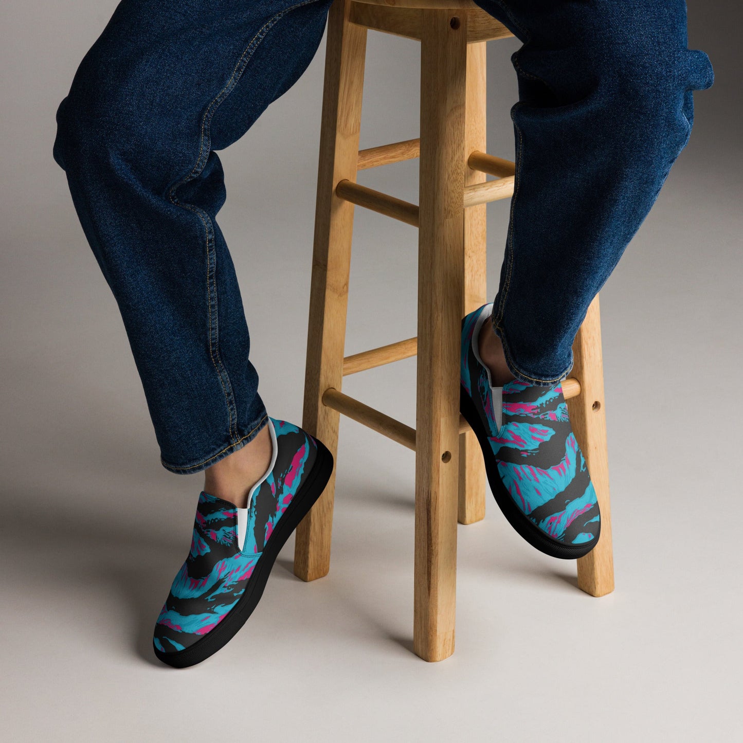 American Miami Vice Tiger Stripe CAMO Mens Slip-On Canvas Shoes