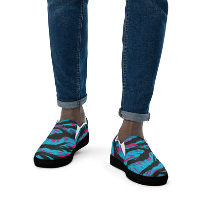 American Miami Vice Tiger Stripe CAMO Mens Slip-On Canvas Shoes