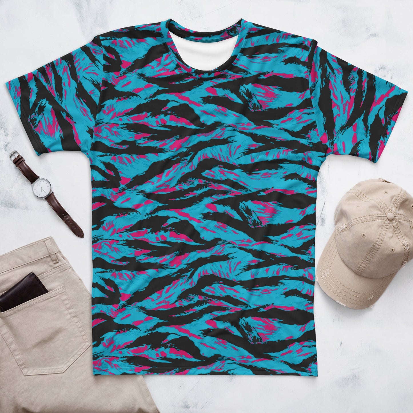 American Miami Vice Tiger Stripe CAMO Mens T-Shirt - XS