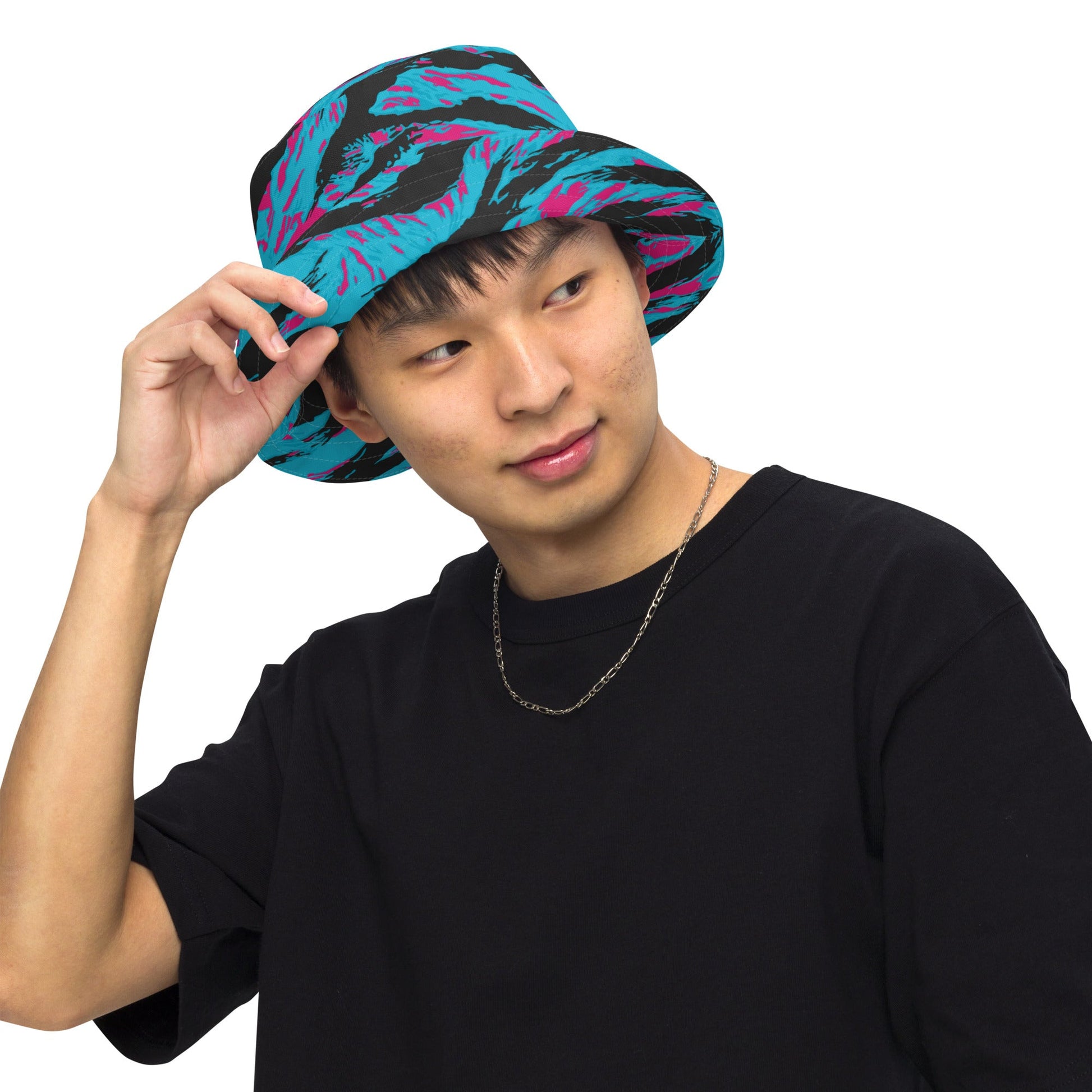 American Miami Vice Tiger Stripe CAMO Reversible Bucket Hat