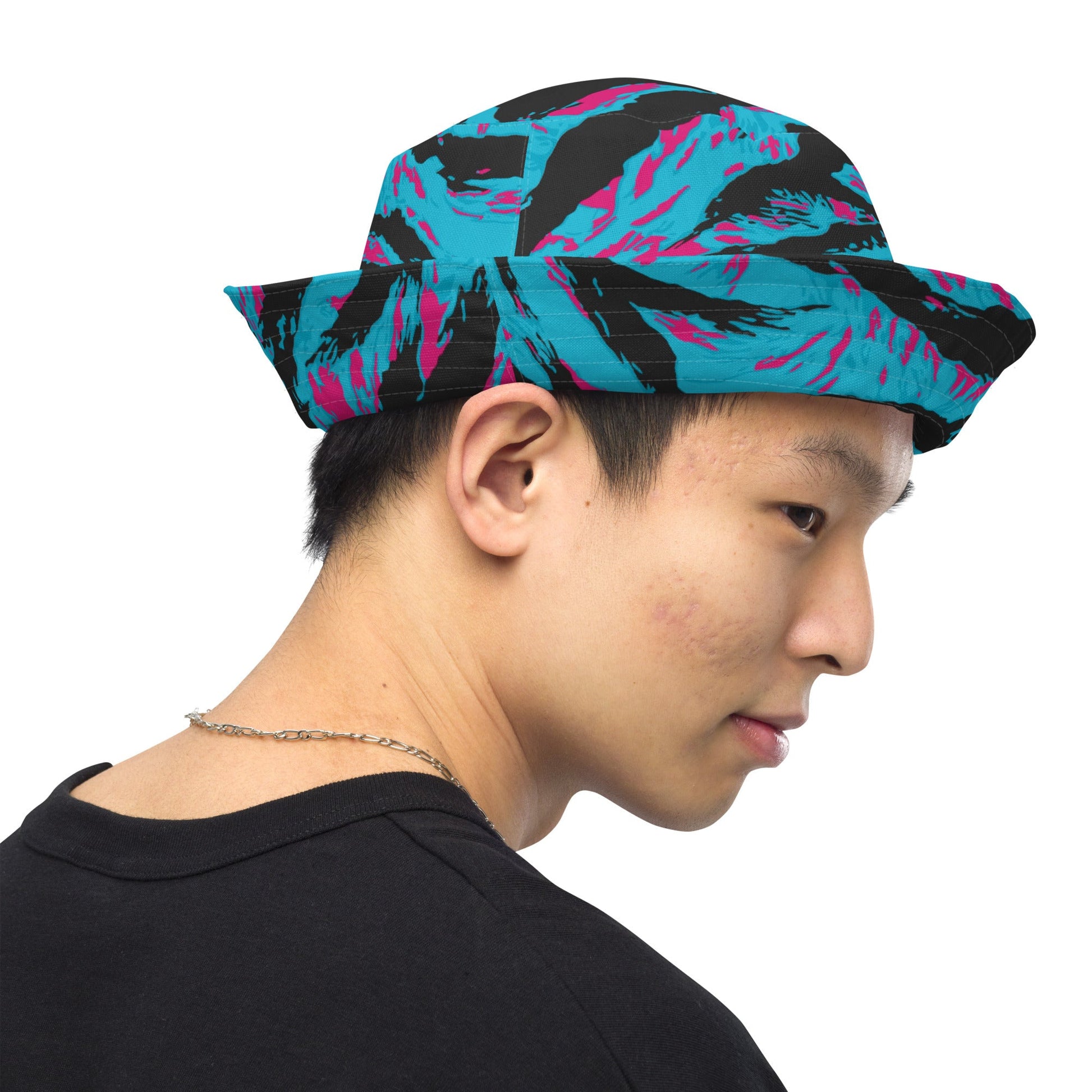 American Miami Vice Tiger Stripe CAMO Reversible Bucket Hat